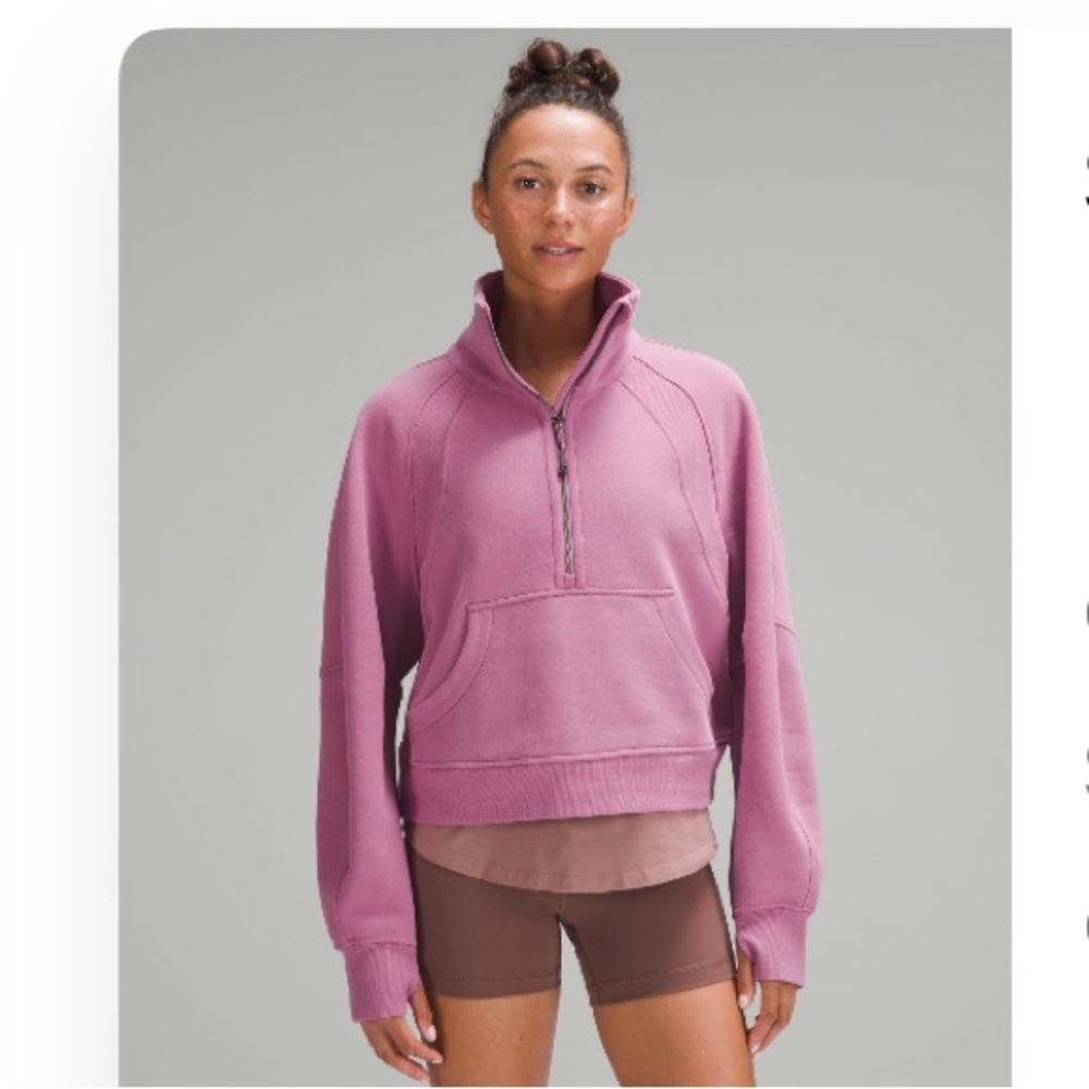 NWT Lululemon Scuba Oversized Funnel-Neck Half Zip in Velvet Dust